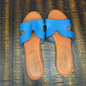 Stylish Blue Leather Sandals for Women